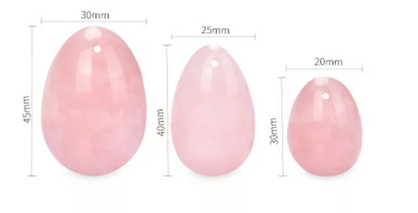 œuf de yoni quartz rose egg lithotherapie dimensions